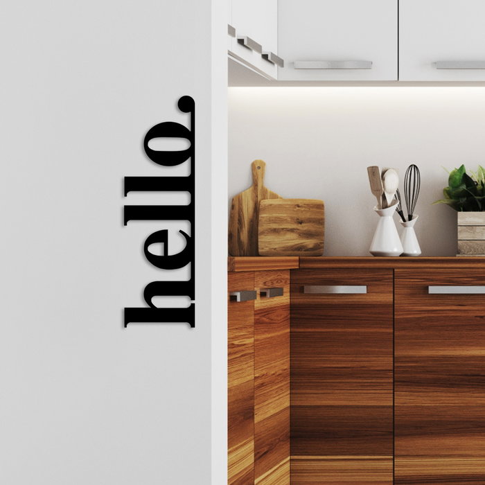 Wallity Hello Escultura de Pared de Metal Negro